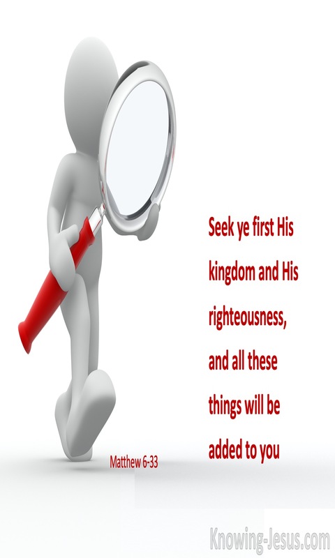 Matthew 6:33 Seek First His Kingdom And His Righteousness (white)